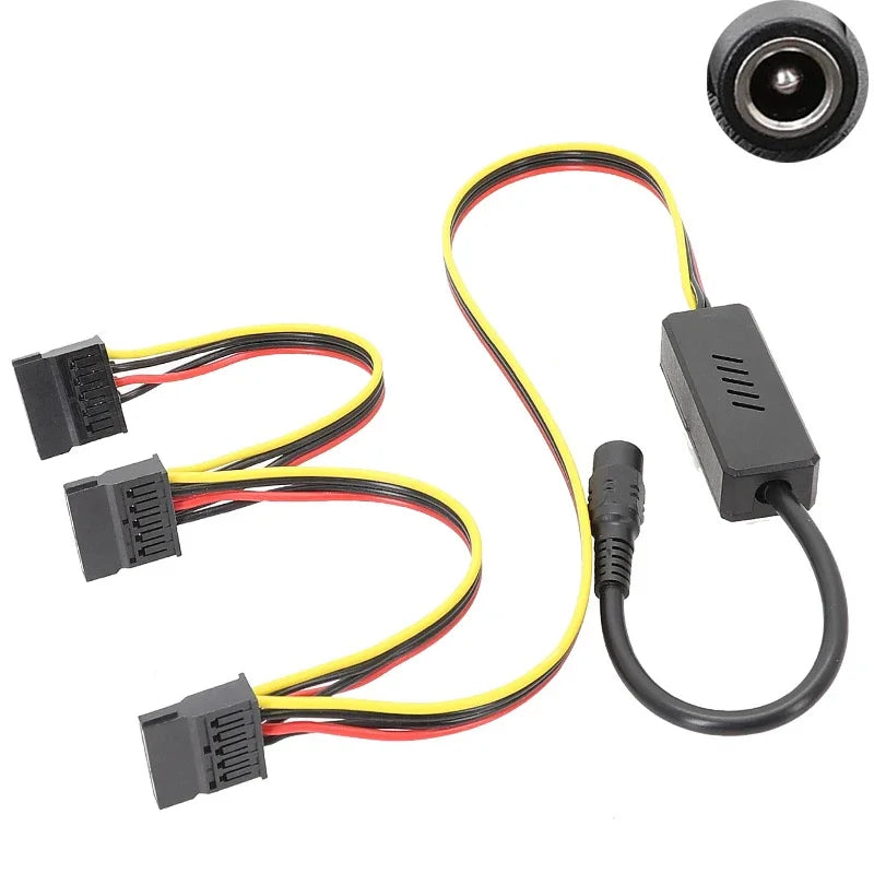 Adapter DC 5525 to Sata Molex Hard Drive Cable Plug to 2 3 4 IDE 1x2x3x4xSATA Wire Line 12V to Big 4PIN Connection Connector