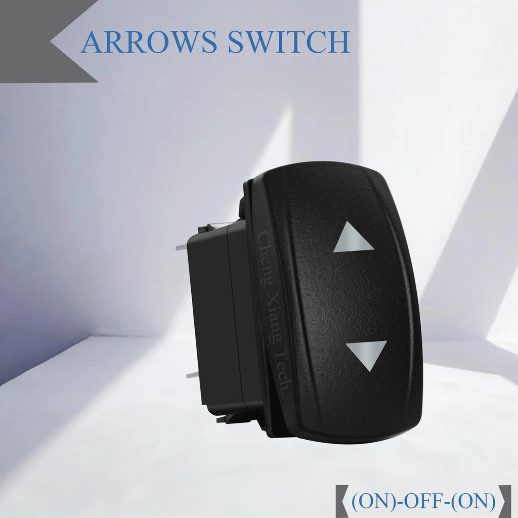 12V Arrow Up Down Rocker Switch White Led 7Pin On-Off-On, Momentary (On)-Off-(On) Toggle Switch Waterproof DPDT Button Switch