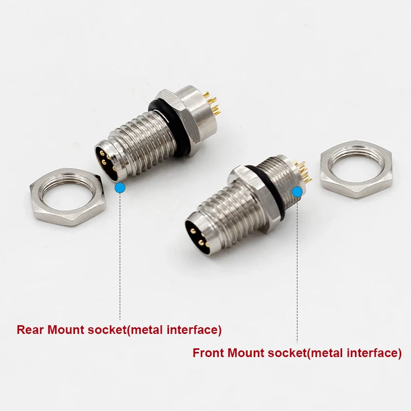 3 4 5 6 8 Pins M8 Solder Welding A D Coding Male Female Panel Mount IP67 Sensor Circular Connectors