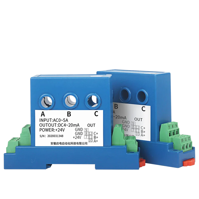 3 Phase AC 5A 10A 50A Current sensor Transmitter 4-20ma 0-5V 0-10V RS485 output Perforated Ampere current voltage Transducer