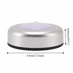 2 Pack Energy Saving Motion Sensor Night Light Battery Powered Small LED Induction Lamp White Light Round Sensing Lamp Drawer