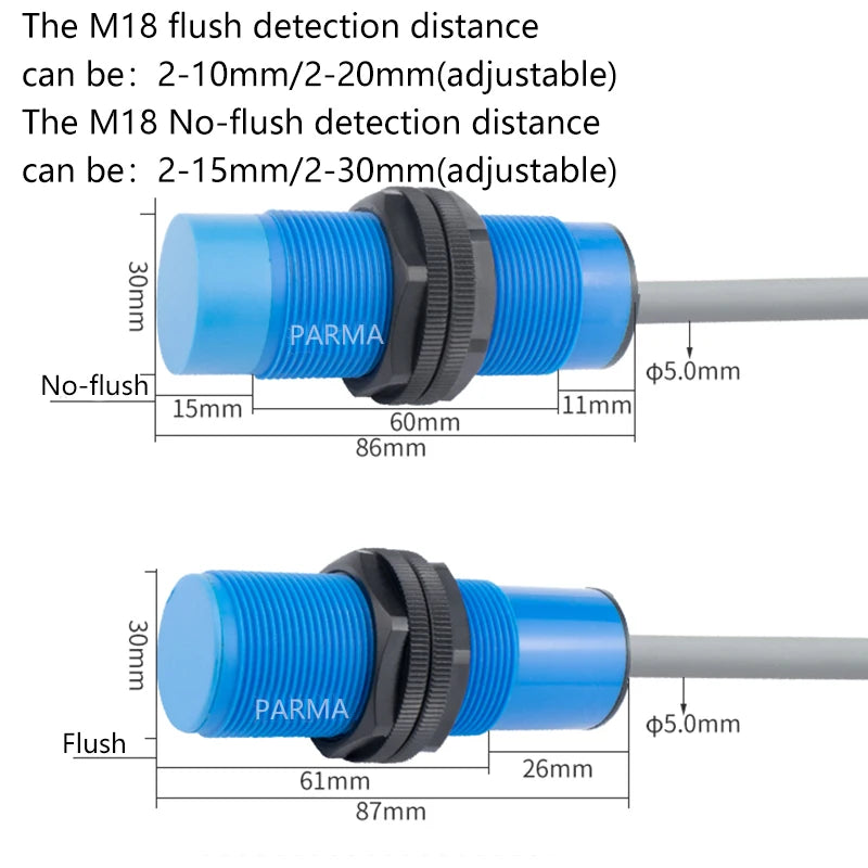 M30 capacitive proximity switch, metal and non-metal induction switch, glass liquid level detection, water switch sensor