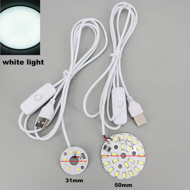 DC 5V USB Dimmer 31mm 50mm Warm White 3W 10W LED Lights 5730 Chip Single Reading Night Desk Book Tablet Lamp Switch Cable