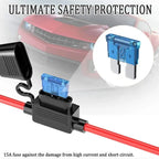 12-24V 16AWG SAE 2 Pin Quick Disconnect To O Ring Terminal Harness Connecter With 10A Fuse For Battery Charger Cable Connector