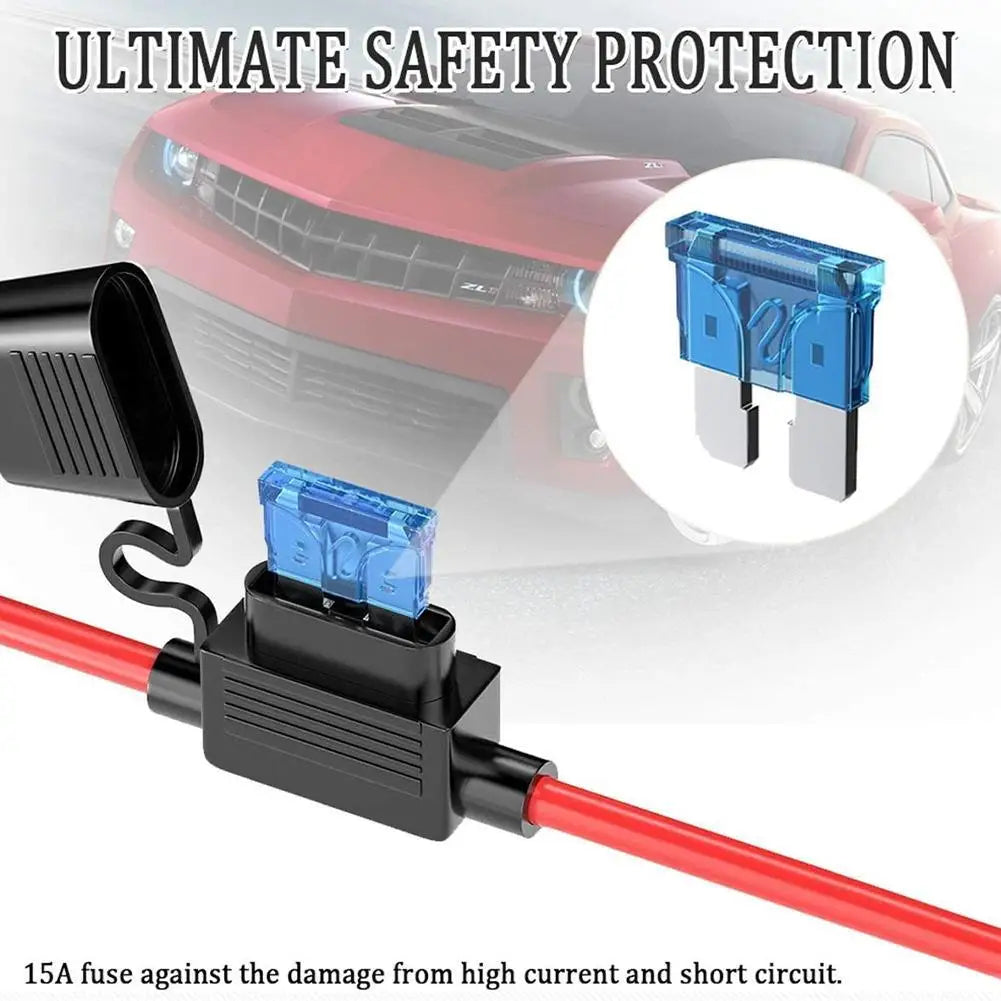 12-24V 16AWG SAE 2 Pin Quick Disconnect To O Ring Terminal Harness Connecter With 10A Fuse For Battery Charger Cable Connector