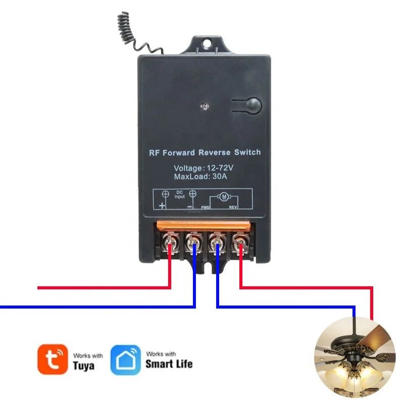GLC 30 Amp Relay 12 Volt Wireless Remote Switch Reverse Polarity Dc 12v Forward Reverse Remote Switch Linear Actuator Controller