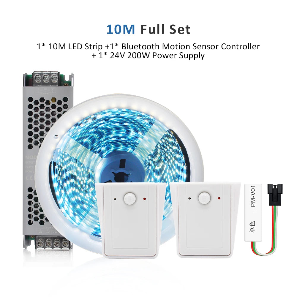 PIR Infrared Motion Sensor LED Strip Light 2835 Bluetooth 10M 15M DC 24V WS2811 Horse Race Running Water Flowing Lamp for Stairs