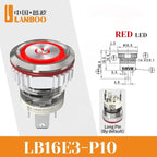 LANBOO 16mm High Current 16A High-Power Metal Push Button Switch 12V110V 24V 220V LED Light Latching