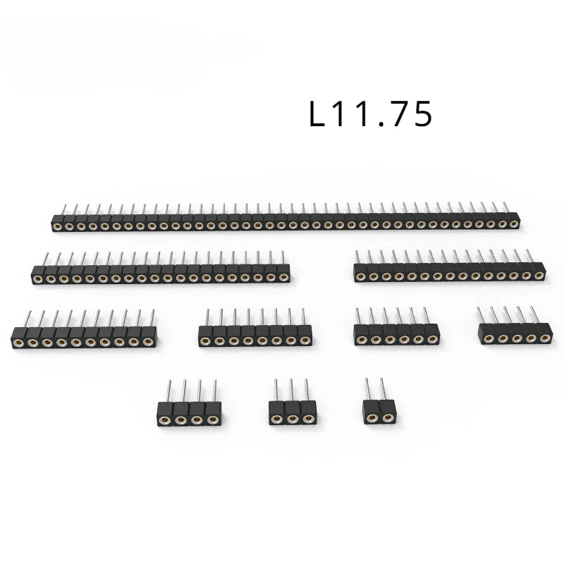 10pcs 2.54mm L7.43/9.7/11.75/17.8mm Round Single Row 1x40Pin Hole Breakable PCB IC Crystal Transistor Female Pin Header Socket