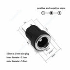 1-10Pcs 5.5 x 2.1mm 12V DC Power Male Plugs Connector Female Jack Screw Nut Panel Mount Adapter For DIY Projects Connector