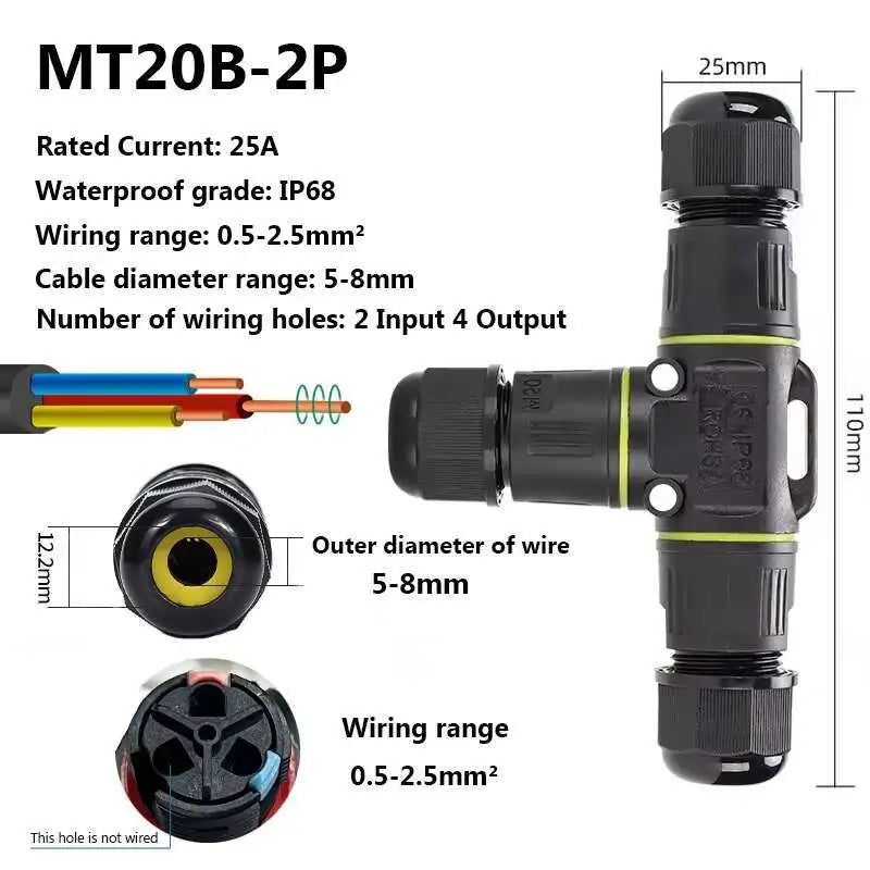1PC IP68 Waterproof Quick Electrical Wire Connector 2 3 4 Pin Solderless LED Lamp Cable Wiring Outdoor Rainproof Terminal Blocks