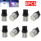 10-2pcs T20 W21W 7443 7440 LED 64-SMD 1206 LED for Car Bulbs 12V Brake Signal Lamp Brake Reverse Parking Light 64-SMD White