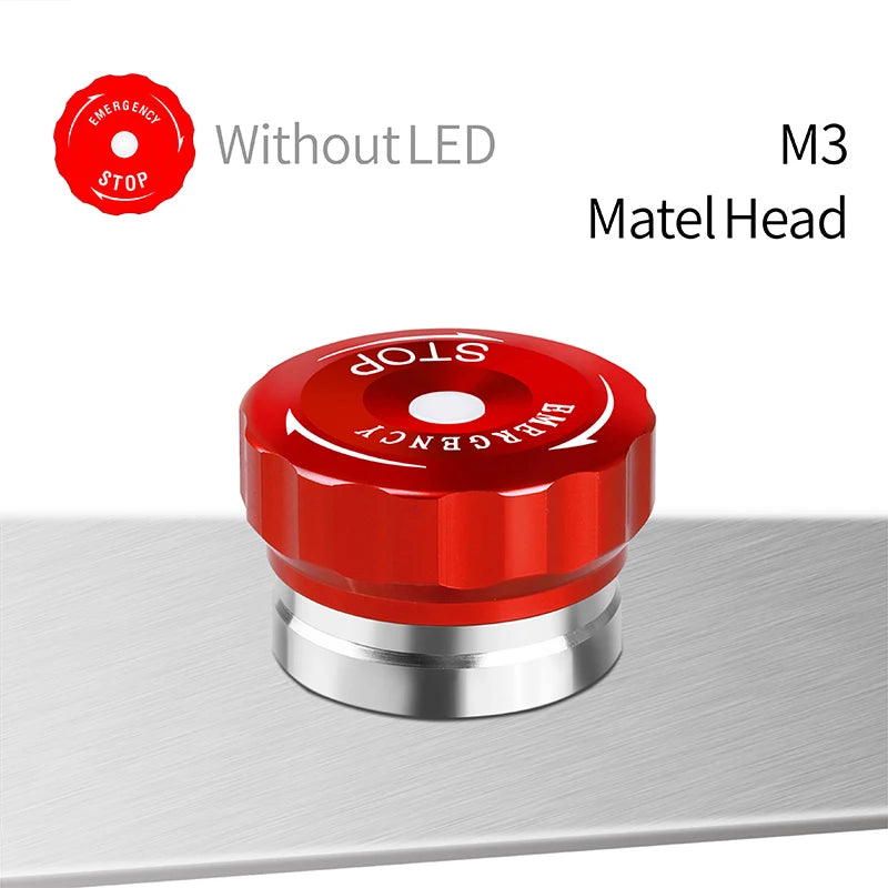 LANBOO 22mm Emergency Stop Button Waterproof Quick Plug Big Head Red Metal with LED Indicator Light 2NC E-Stop Switch for Indust