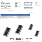 ROW Resistor 0402x4 SMD Network Resistance 0402 8P4R 0Ω To 2MΩ 51Ω 100Ω 330Ω 2KΩ 10KΩ 220KΩ 15Ω 36Ω 68Ω 200Ω 680Ω 5.1KΩ 47KΩ 1MΩ