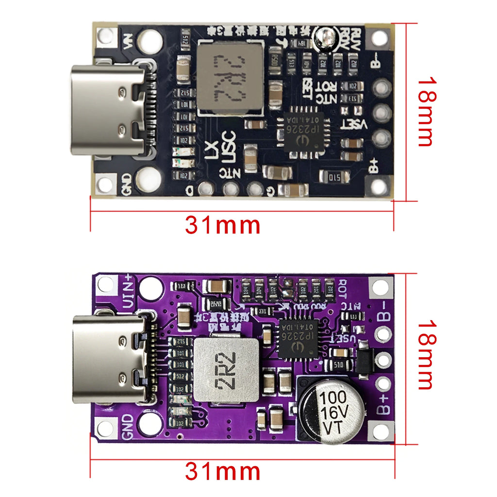 1-10PCS Type-C BMS with Balance Charging 15W Fast Charge Li-ion Battery Boost Module 2S 3S 8.4V 12.6V for DIY BMS PCB High