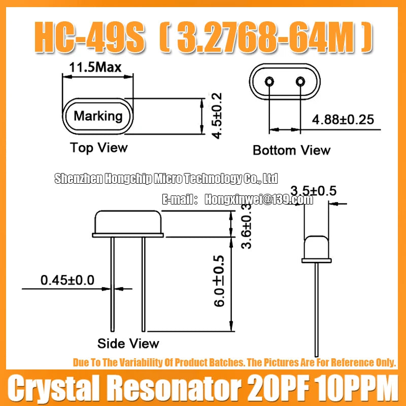 (10PCS) HC-49S 4M 6/8/10/12/16/20/24/25/26/30/32/40/48/50/64MHZ Direct Plug Passive Quartz Crystal Resonator DIP-2 20PF 10PPM