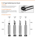 Handif 900M Soldering Iron Tips Lead-Free Pure Cooper Soldering Station Sting 900m Fit 936/937/938/969 Solder Station