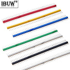 10PCS 1X40P 2.54mm Single Row Male Header Connector PCB Pin Strip Breakable Pin Header for Arduino Yellow Red White Black 2.54mm