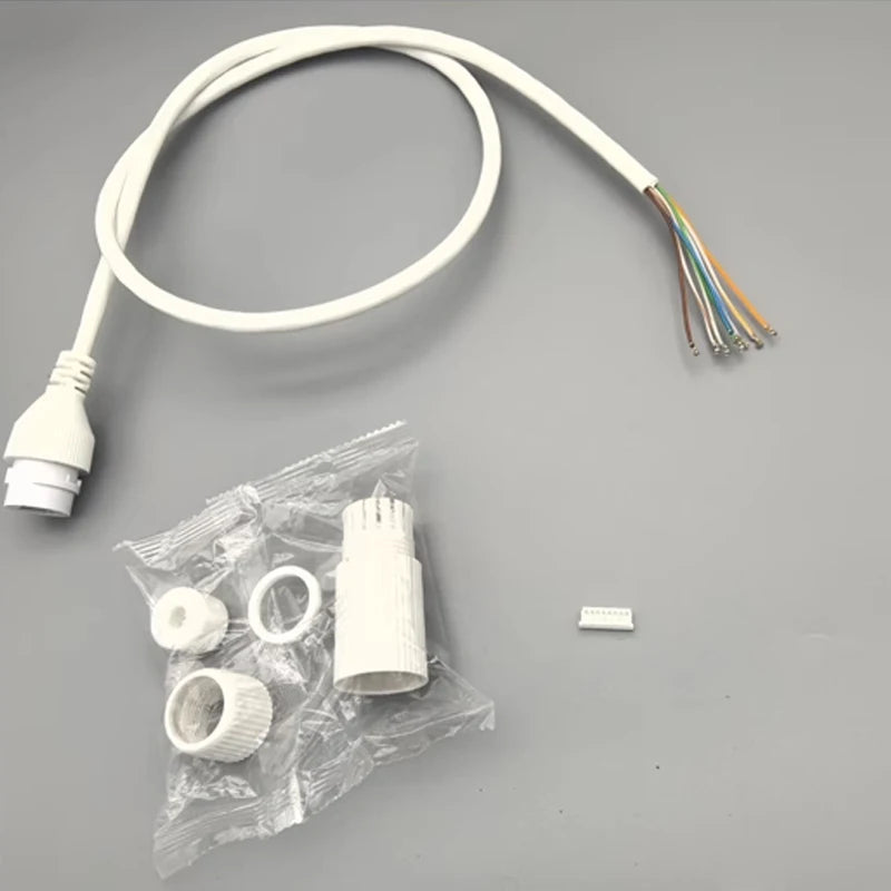 RJ45 Female Socket Network Camera Waterproof Pigtail Terminal Block 8core 1.25 Single-end Network Port Cable Tp12v Poe Connector