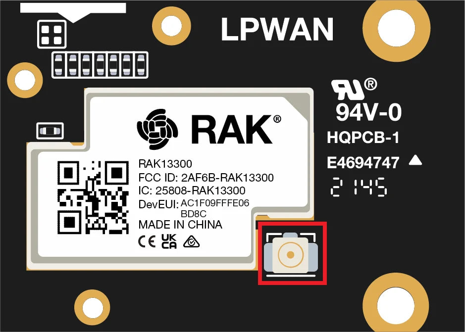 Module for LoRaWAN with Semtech LoRa Chip SX1262 | RAK13300