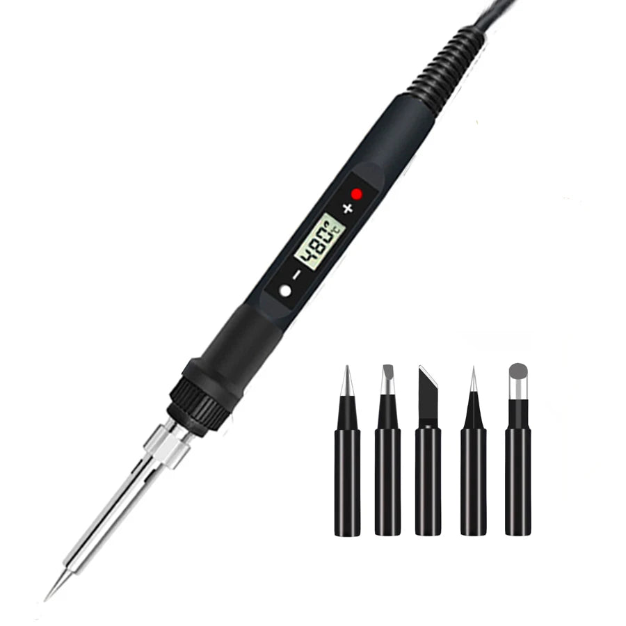 80W Digital Electric Soldering Iron Set Kit Temperature Adjustable 220V 110V  Ceramic Heater Soldering Tips Welding Tool  set