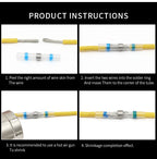Solder Seal Wire Connectors 3:1 Shrinkage Rate Waterproof Electrical Cable Terminals Heat Shrink Tube Electrical Butt Splice