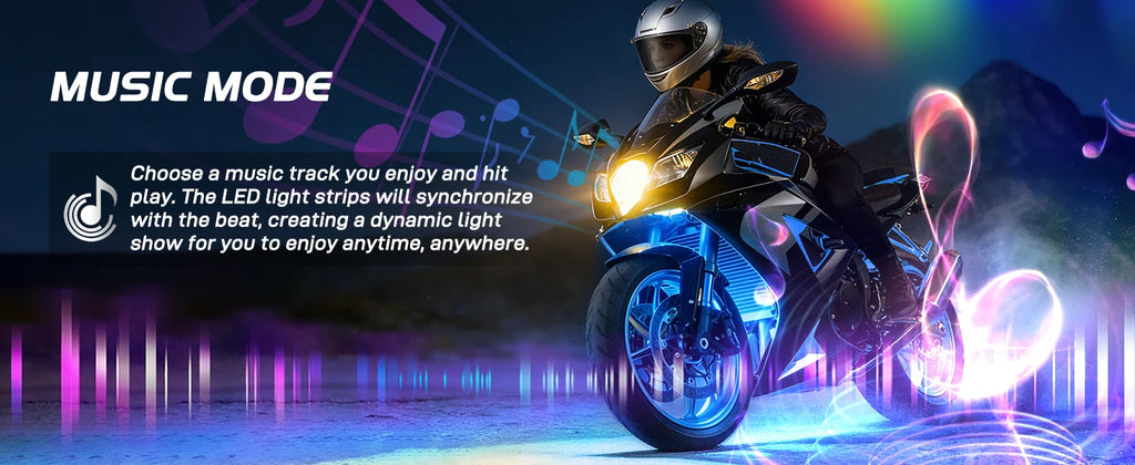 Nilight 8PCS Motorcycle RGB Led Light Kit Waterproof Multi-Color Atmosphere Lights Lamp with 4Key RF Wireless Remote for Harley Davidson Honda Kawasaki Suzuki