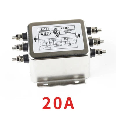 3 Phase AC DC EMI Filter Anti-interference Power Line Filter 380V for Linear Audio Amplifier Purification Socket