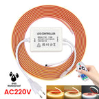 Dimmable COB LED Neon Light Strip Remote Power Kit Wifi Bluetooth Wall Touch 220V 23key Controller 288LEDs/m IP65 Flexible Lamp
