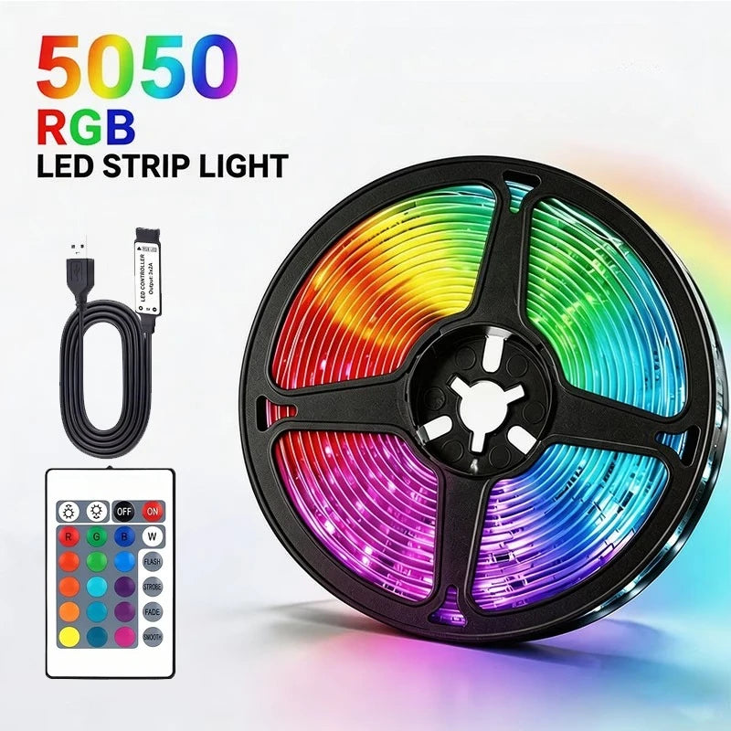 RGB 5050 Strip Light with 24 Key Controller, 1m~40m Led Strip Lights for Bedroom, Kitchen, TV, Holidays (Halloween, Birthday)