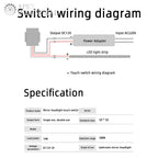 DC 5-12V Bathroom Mirror Switch Touch Switch Sensor Stepless LED Inductive Dimming Touch Switch for Led Light Mirror Headlight