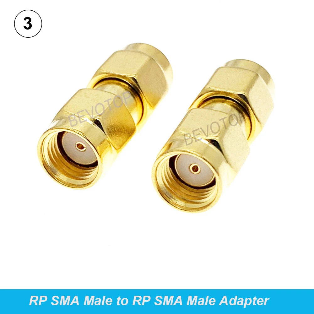 2Pcs/Lot SMA/RP SMA Male to RP SMA Female Straight Adapter RF Coaxial Connector Converter for WIFI 4G Antenna Wholesale