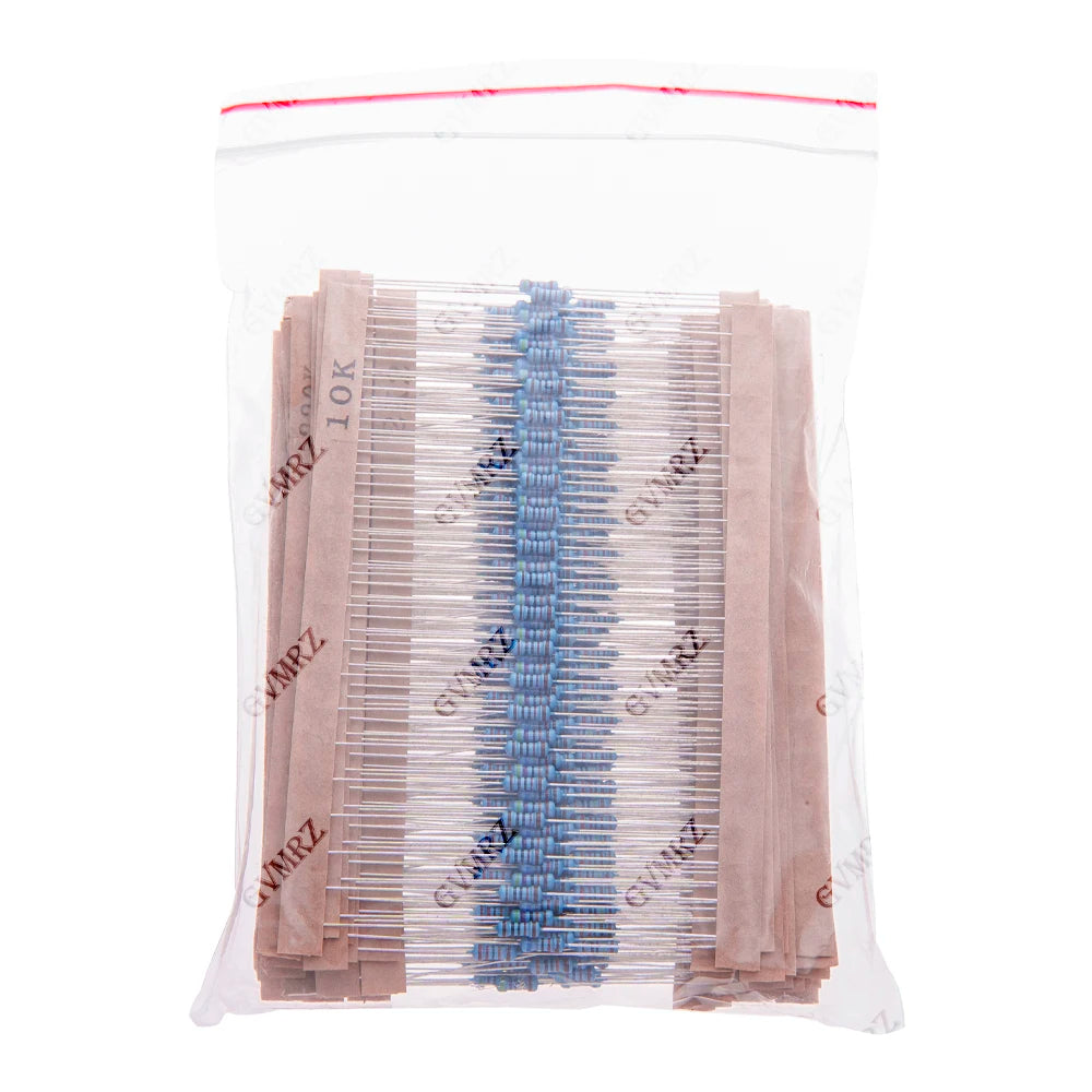 600PCS 30Values 1/4W Metal Film Resistor Assortment Kit -20PCS Each, Boxed for Electronics DIY, Projects & Repair