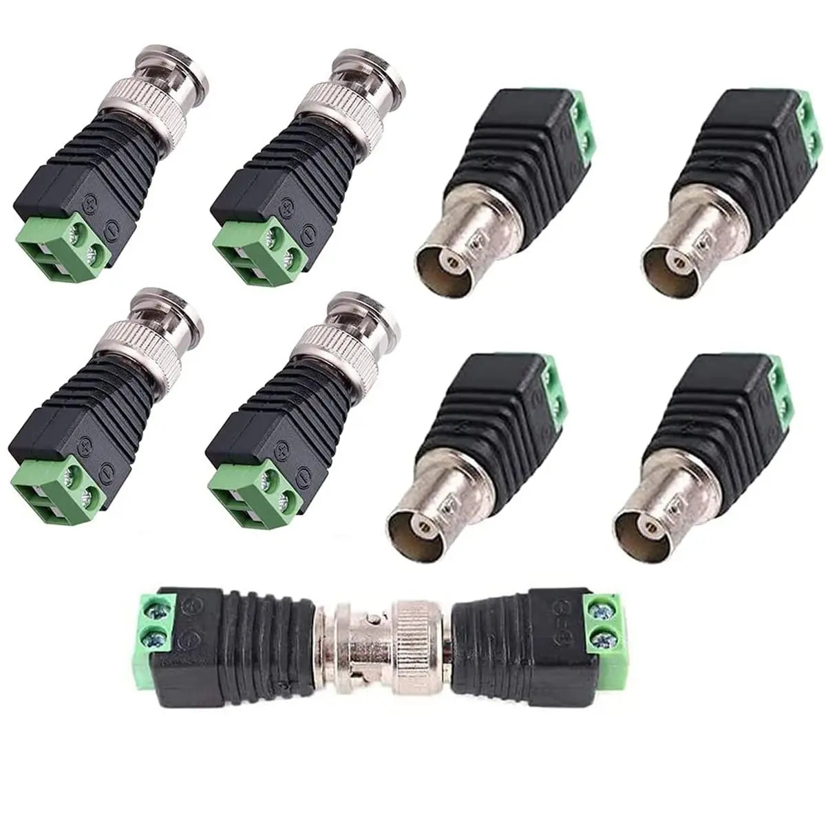 10PCS BNC Female Green Terminal Connector Q9 Solderless Screw CCTV Video Positive Negative Terminal Plug
