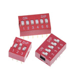 10pcs TZT Slide Type Switch 1 2 3 4 5 6 7 8 10PIN 2.54mm Position Way DIP Red Pitch Toggle Switch Red Snap Switch Dial Switch