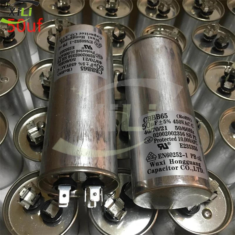 1PCS CBB65 RoHS 25UF 30UF 40UF 50UF 450VAC Air Conditioning Compressor Oil Immersion Capacitor 450V25UF 450V30UF 450V40UF 450V50