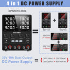 NICE-Power Dual Lab Power Supply 30V 10A Adjustable 3 Channel 60V 120V 240V Digital Bench Power Source Multiple Series Parallel