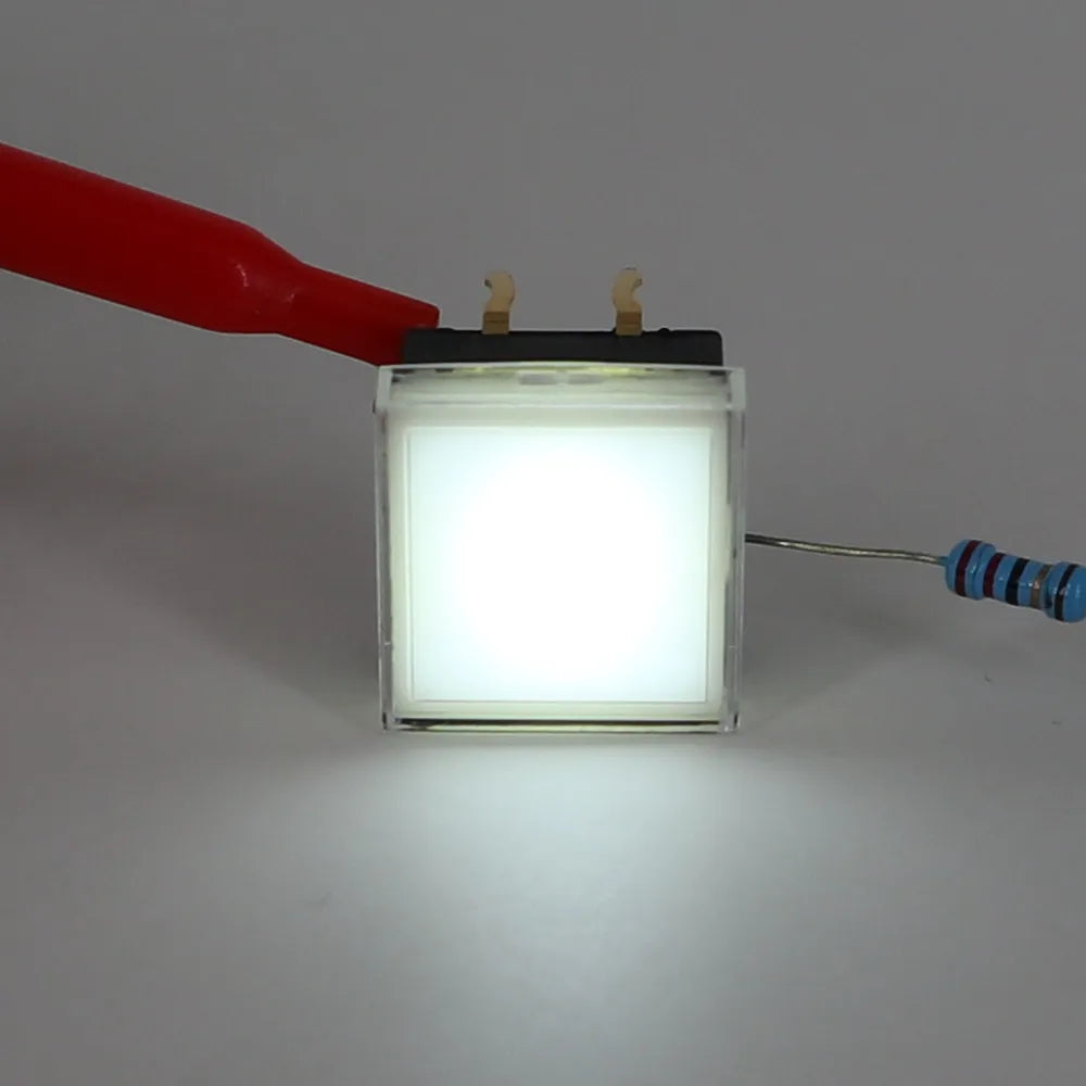 5Pcs TS12 Square 13.4 x 13.4mm 6Pin with LED Momentary SPST PCB Push Button Click Tact Switch