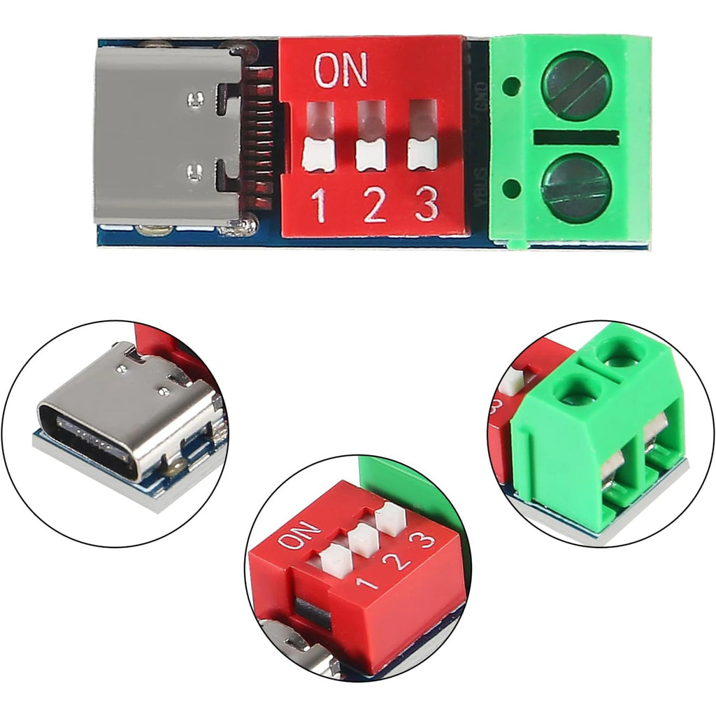 1PCS/5PCS/10PCS USB-C PD Trigger Board Module PD/QC Decoy Fast Charge USB Type-c to 12v High Speed Charger Power Delivery Boost