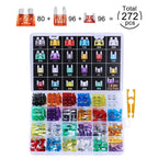 272pcs Standard & Mini & Low Profile Mini Blade Fuse Assortment, 2A 5A 10A 15A 20A 25A 30A 35A Replacement Fuses for Car Boat