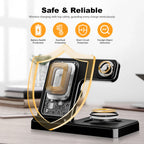 15W Magnetic Wireless Charger 3 In 1 Fast Charging Station Travel Foldable for Magsafe iPhone 1716/15/14 Apple Watch AirPods Pro