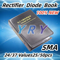 Rectifier Diode Sample Book SMD SMA Assortment Kit 33 Values Schottky Diodes M1 M4 M7 SS12 SS14 SS16 SS24 SS34 SS36 SS110 SS210