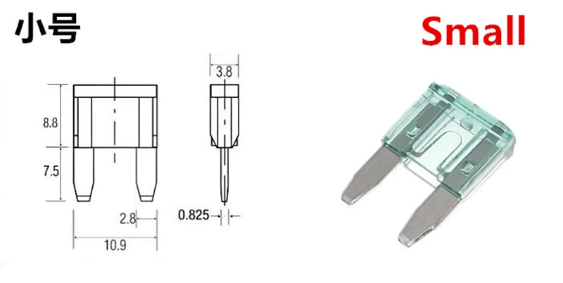 100-10 Pcs,miniature M2 Small Medium Car Fuses Automotive Blade Type Fuse 1a 2a 3a 5a 7.5a 10a 15a 20a 25a 30a 35a 40a 50a
