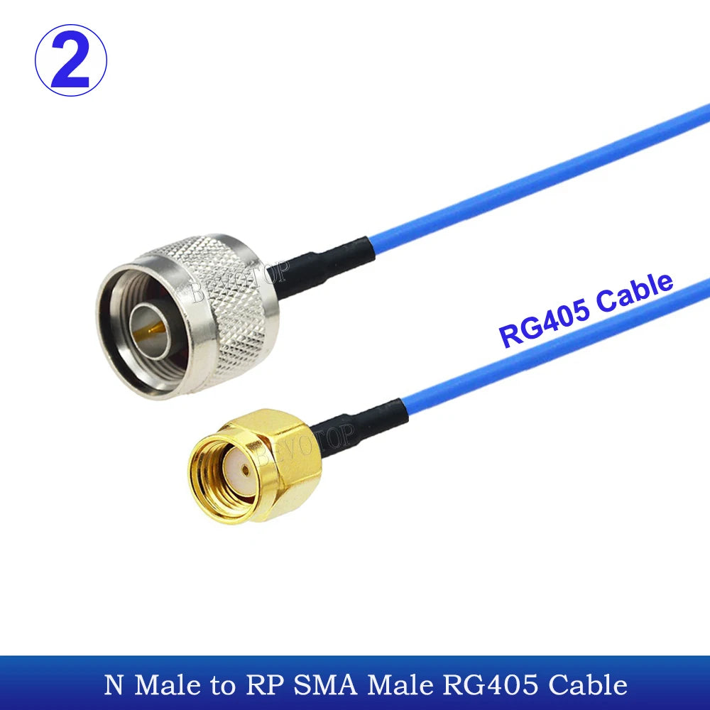 1PCS RG-405 N to SMA Connector SMA Male/Female to N Male/Female Blue RG405 Coaxial Pigtail Cable Extension Jumper 50Ohm