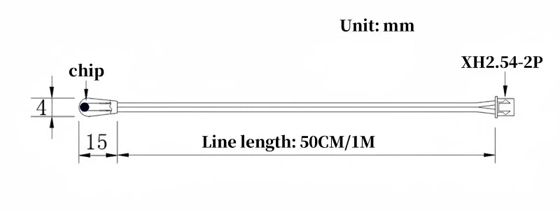 New Energy Vehicle Lithium Battery Temperature Sensor NTC Thermistor 10/100K Water Drop Temperature Probe B3435/4150 50CM 1M