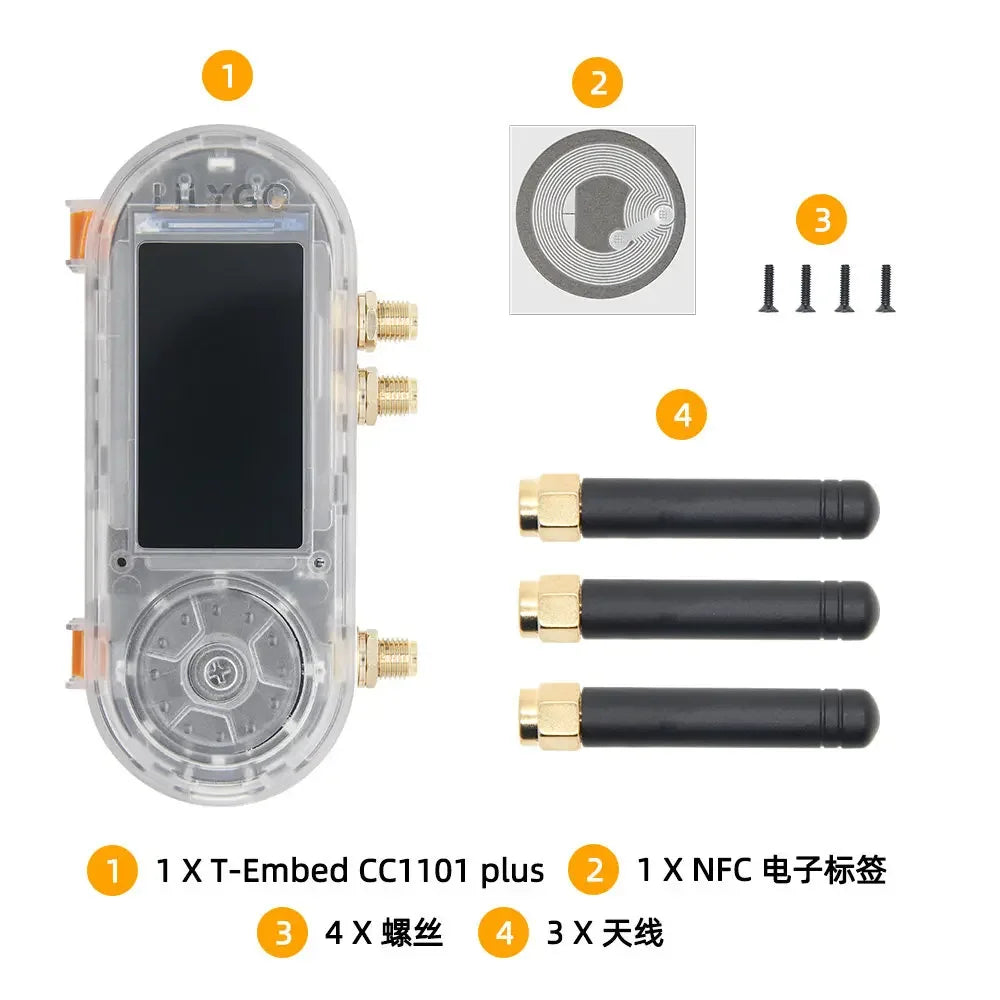 T-Embed CC1101 Plus Multi-Function Board ESP32-S3 Core Sub-1GHz/2.4GHz Dual-Band Communication 1.9-inch LCD+NFC+IR Remote