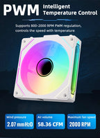 Coolcirc ARGB Infinity Mirror PC Case Fan - 3-Pack 120mm Free Wire-Splicing Cooling Fan with PWM Silent Fan for Computer Case
