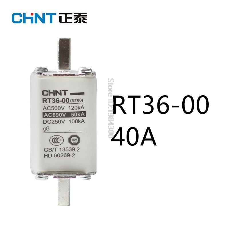 CHINT Fuse Core RT36-00 NT00 20A 25A 32A 40A 50A 63A 80A 100A 125A 160A Ceramic Resistor Fuse Base