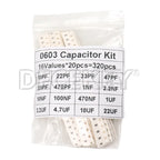 36Values 1pF-10uF Electronic Capacitor Set 1206 SMD Ceramic Capacitors Assortment Kit 22PF 47PF 22NF 100NF 2.2UF 4.7UF 0603 0805