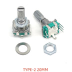 2/10PCSEC11 Rotary Encoder Digital Potentiometer, Plum Blossom, Half Axis, Five-Leg Handle Length 15MM 20MM
